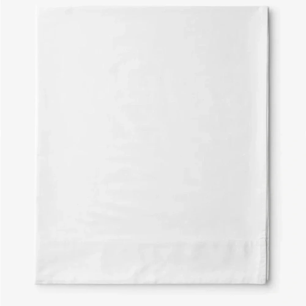 The Company Store Premium Cool Organic Cotton Percale Flat Bed Sheet -Twin WHT